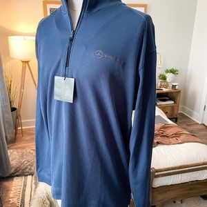 Blue Mercedes sporty half zip